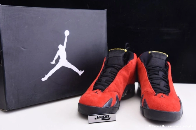 Official Maikesneakers Red 654459-670 Air Challenge Jordan 14 Retro 0710